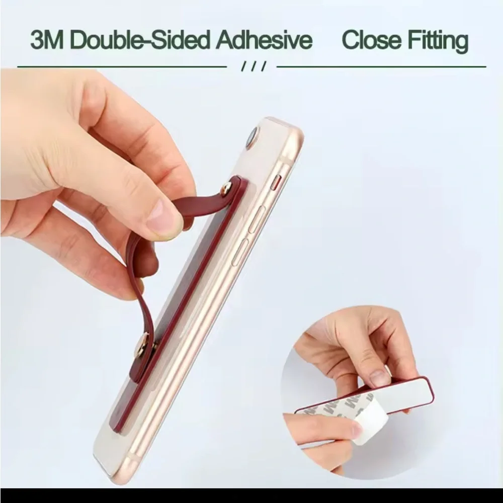 Phone Holder Silicone Strap Cellphone Grip for most Phones Beige